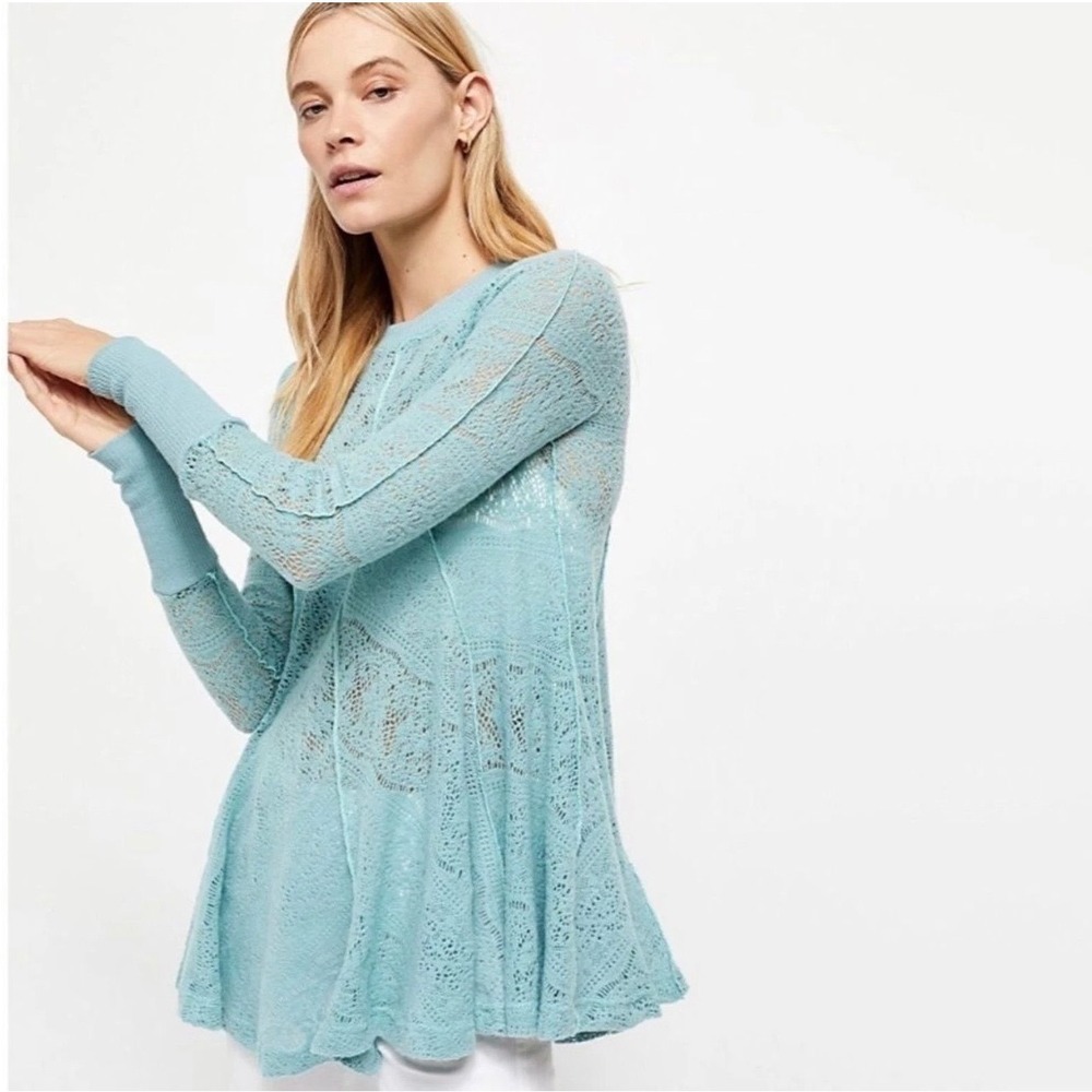 Free People Women M Coffee In the Morning Soft Knit Tunic Casual Breezy